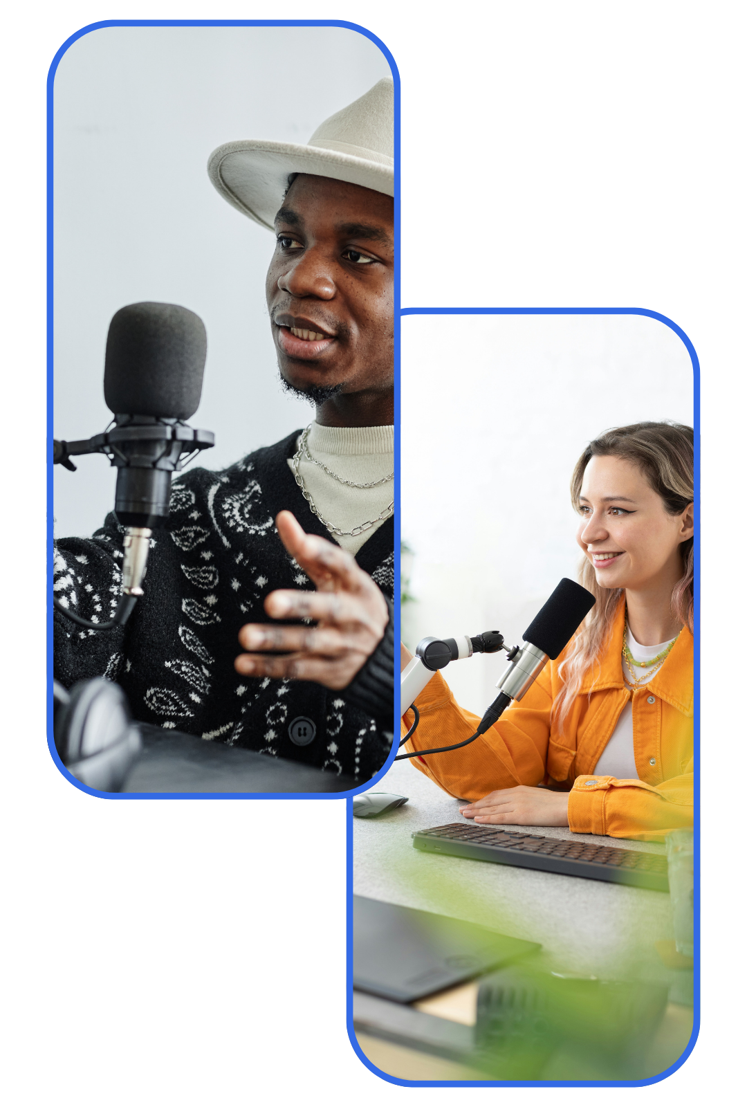 Team recording an internal podcast